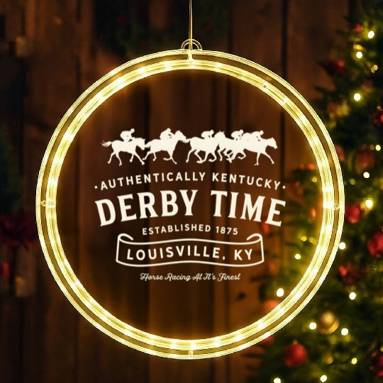 Derby Time Louisville Kentucky Horse Racing LED Christmas Window Lights