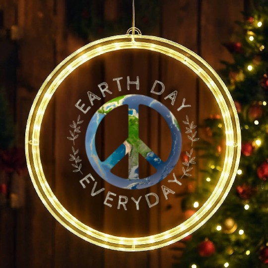 Earth Day Everyday World Global Peace On Earth LED Christmas Window Lights