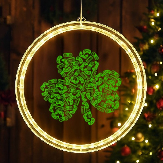 Gamer Game Shamrock St Patric Day Irish LED Christmas Window Lights