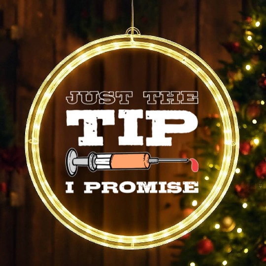 Just The Tip Blood Donor Medical Phlebotomist Gift LED Christmas Window Lights