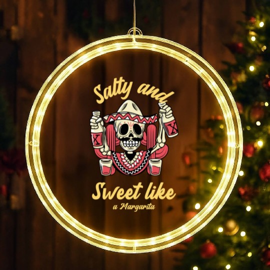 Salty And Sweet Margarita In Mexican Style LED Christmas Window Lights