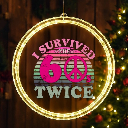I Survived The Sixties 60S Twice LED Christmas Window Lights