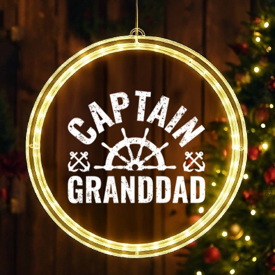 Captain Granddad Boat Owner Lake Boating Father'S LED Christmas Window Lights