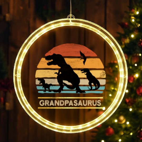 Grandpasaurus Grandpa Dinosaur Saurus Halloween LED Christmas Window Lights