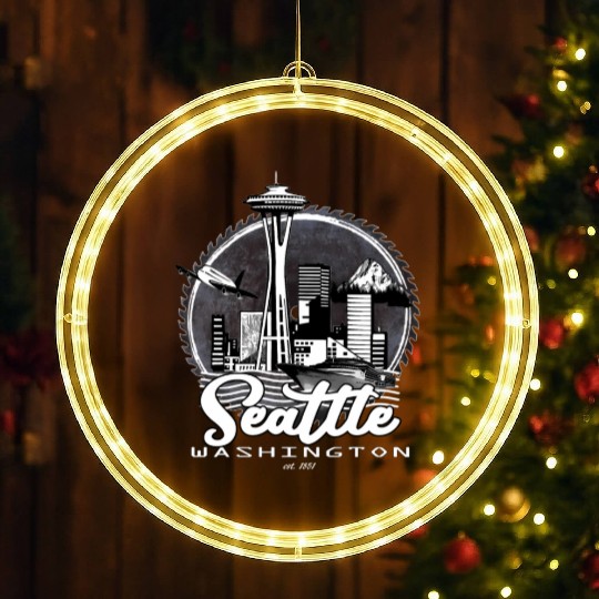 Seattle Pacific Northwest Emerald City LED Christmas Window Lights