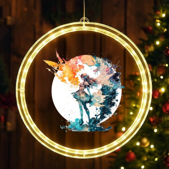 Watercolor Fairy Art Fairycore Grunge Pastel Goth LED Christmas Window Lights