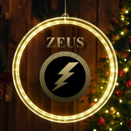 Zeus Ancient Greek God Thunderbolt LED Christmas Window Lights