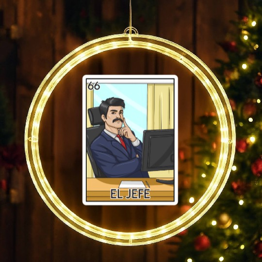 El Jefe The Boss Card Mecan Lottery The Chief LED Christmas Window Lights