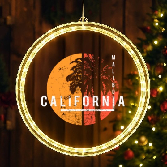 Malibu California Cool Palm Tree Native LED Christmas Window Lights