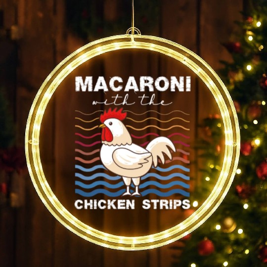 Macaroni With The Chicken Strips Chicken Farmer LED Christmas Window Lights