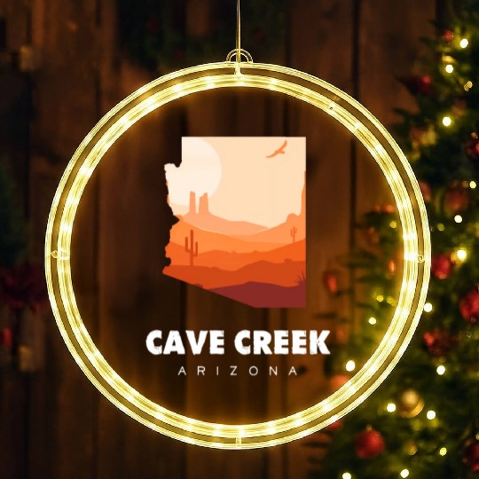 Caving Cave Creek Arizonna For Caveman Hiker LED Christmas Window Lights