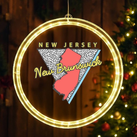 New Brunswick New Jersey Triangle Nj City LED Christmas Window Lights