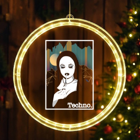 Smoking Techno Nun Religion Electro Bass Music LED Christmas Window Lights