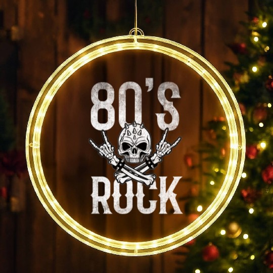 80S Rock And Roll Distressed Music Guitar Band LED Christmas Window Lights
