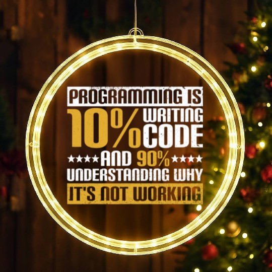 Software Developer Binary Computer Science Funny P LED Christmas Window Lights