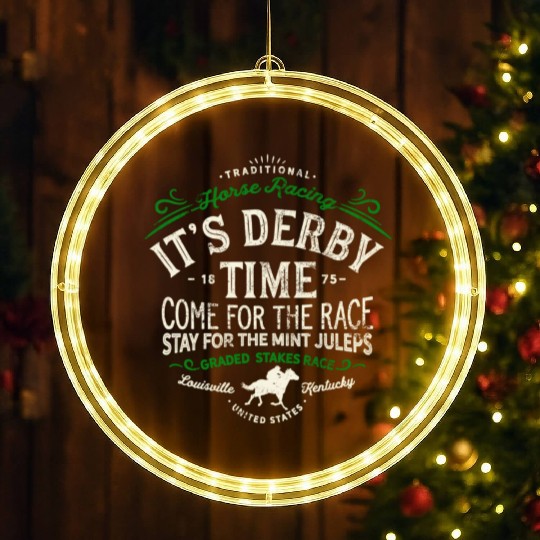 Derby Time Louisville Kentucky Horse Racing LED Christmas Window Lights