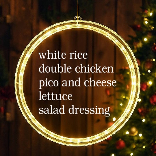 White Rice Double Chicken Pico And Cheese LED Christmas Window Lights