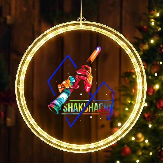 Colorful Shakuhachi Japanese Bamboo Flute LED Christmas Window Lights