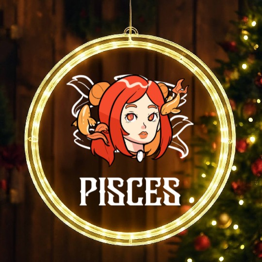 Pisces Horoscope Astrology Tarot Card Star Sign LED Christmas Window Lights