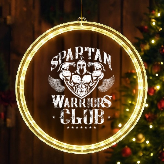 Spartan Warrior T ShirtSpartan Warriors Club Gym W LED Christmas Window Lights