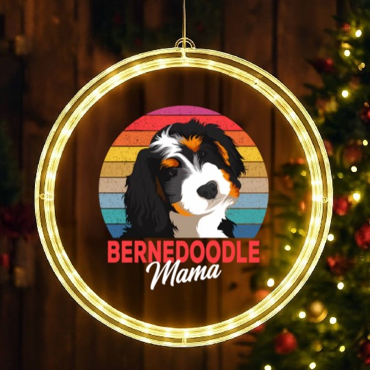 Bernedoodle Mama Dog Mom Owner LED Christmas Window Lights