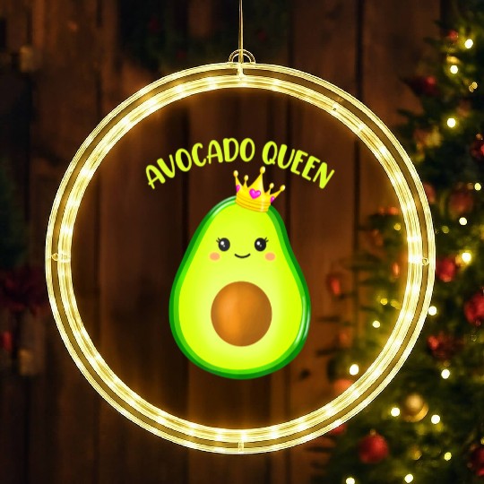 Avocado Vegan Queen Tiara Crown Wos LED Christmas Window Lights