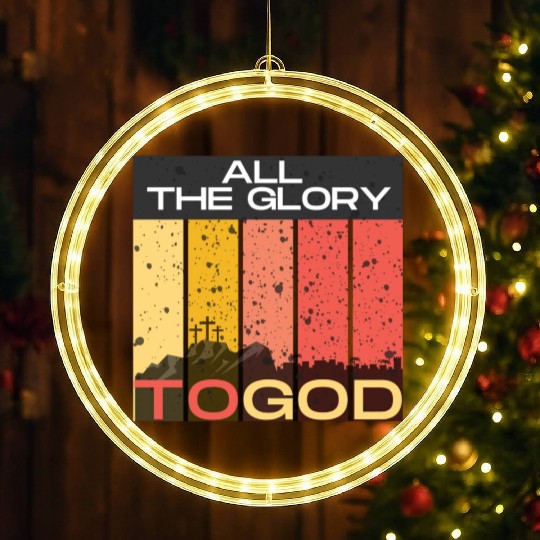 All The Glory to God LED Christmas Window Lights