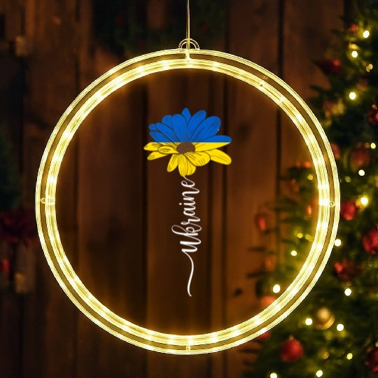 Ukraine Flag Sunflower Ukrainian Support Ukraine LED Christmas Window Lights