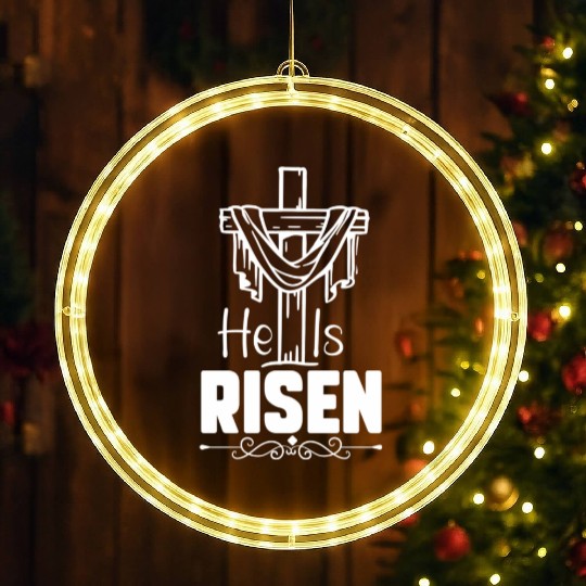 He Is Risen Jesus Christ Resurrection Happy LED Christmas Window Lights