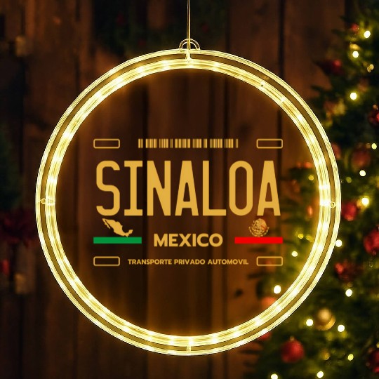 Sinaloa Meco License Plate Aesthetic Sinaloa LED Christmas Window Lights