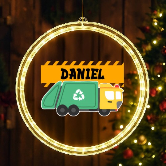 Daniel Trash Truck For Collector Ecologist Garbage LED Christmas Window Lights