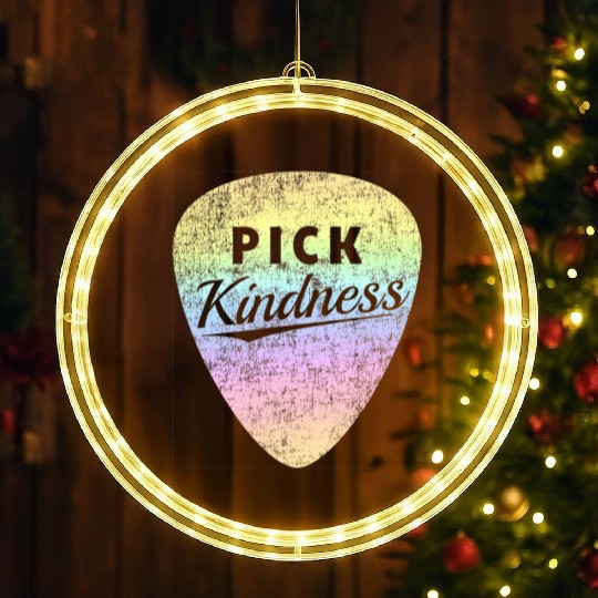 Pastel Rainbow Guitar Pick Pun Anti-Bullying Pick LED Christmas Window Lights