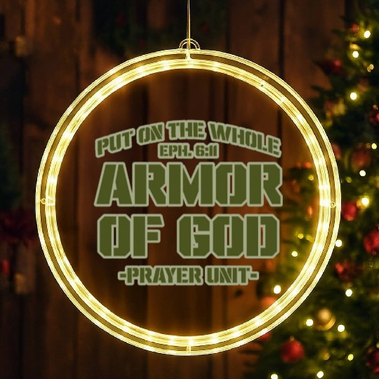 Put On The Whole Armor Of God Prayer warrior LED Christmas Window Lights