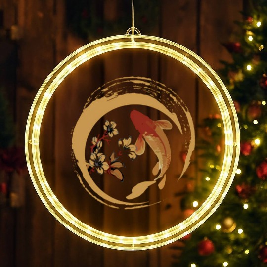 Koi Fish Japanese Koi Carp Cherry Blossom Sakura LED Christmas Window Lights