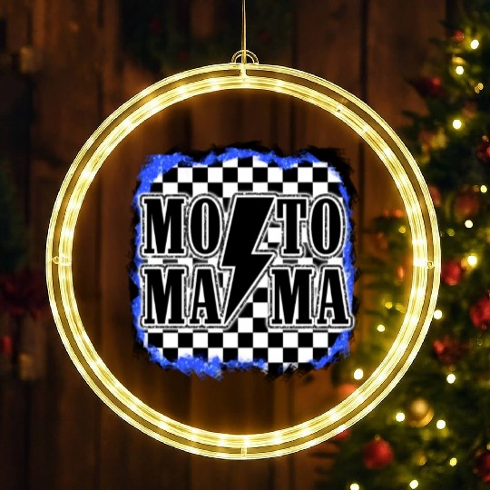 Moto Mama Motocross Racing Dirt Bike Mom Son Race LED Christmas Window Lights