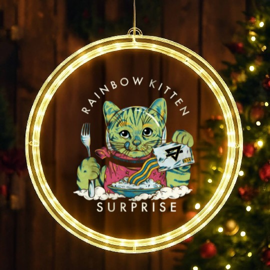 Rainbow Kitten Surprise LED Christmas Window Lights