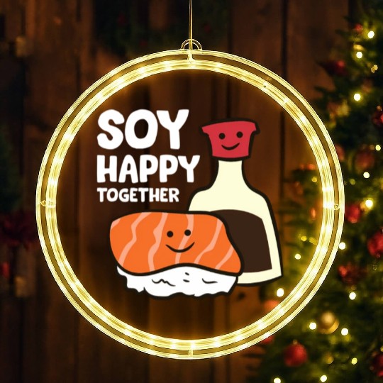 Sushi Japanese Soy Happy Together Sushi And Soy LED Christmas Window Lights