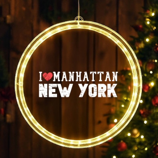 Manhattan New York Love I Heart Manhattan Ny LED Christmas Window Lights