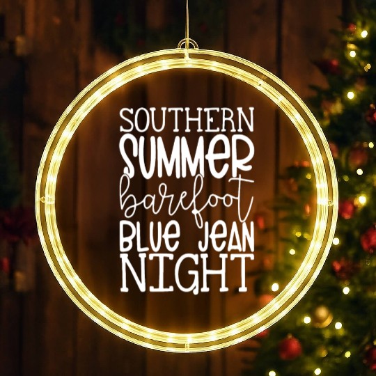 Southern Summer Barefoot Blue Jean Night LED Christmas Window Lights