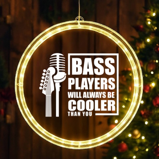 Bass Guitar cooler than a Guitar or Guitarist LED Christmas Window Lights