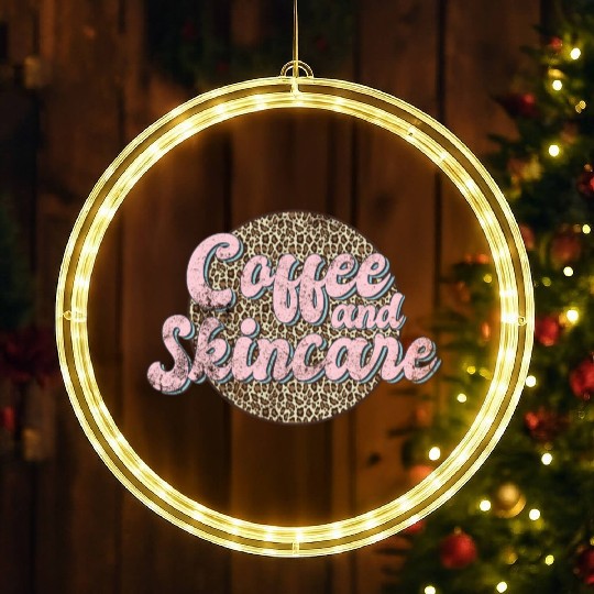 Coffee And incare Leopard Esthetician incare LED Christmas Window Lights