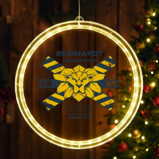 Overwatch 2 Reinhardt Demolitions Icon Logo LED Christmas Window Lights
