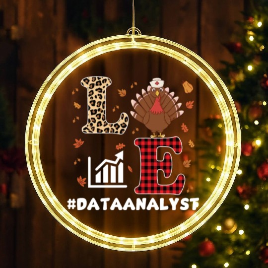 Funny Data Analyst Thanksgiving Design LED Christmas Window Lights