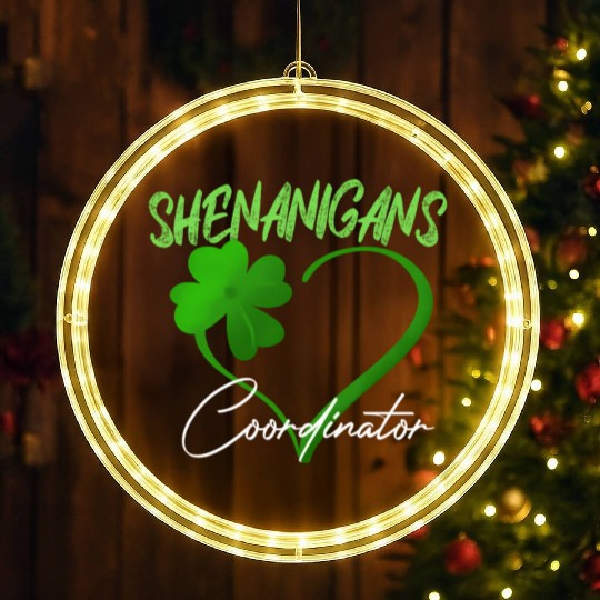 Shenanigans Coordinator Green He Shamrock St LED Christmas Window Lights