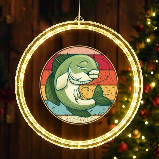 Bass Realistic Largemouth Bass Fishing Bass LED Christmas Window Lights