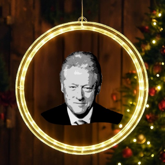 Bill Clinton Grayscale Pop Art LED Christmas Window Lights