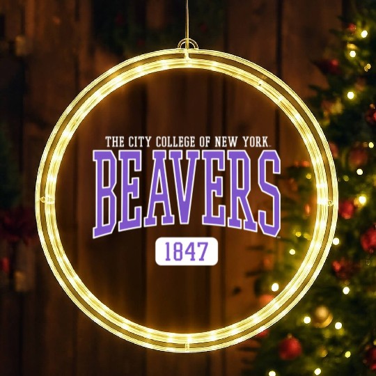 City Of New York Ccny Beavers Est Date LED Christmas Window Lights