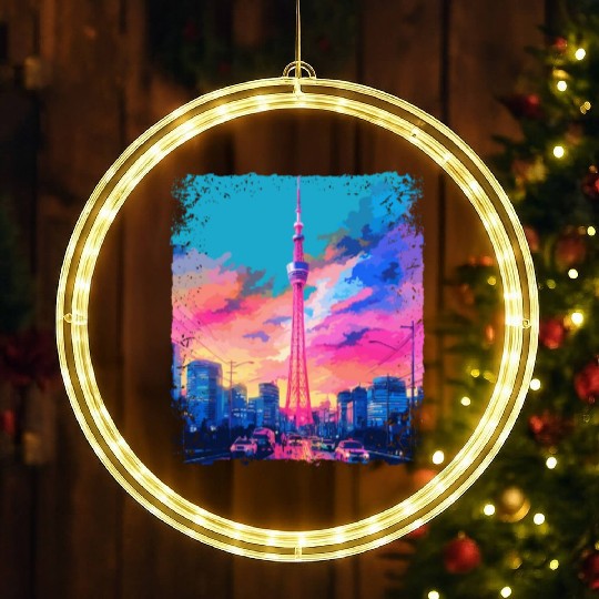 Aesthetic Japanese Skytree Tokyo Vaporwave Sight LED Christmas Window Lights