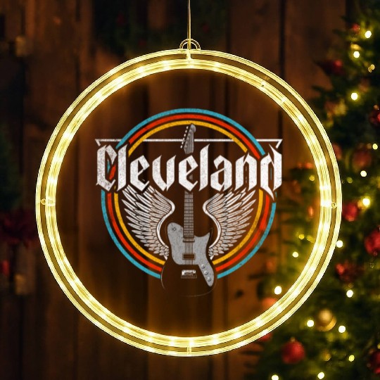 Cleveland Ohio Rock Music LED Christmas Window Lights