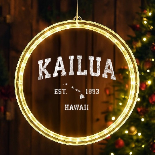Kailua Hawaii Hi Athletic Sports LED Christmas Window Lights